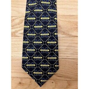 U OF M,‎ UNIVERSITY OF MICHIGAN MENS NECKTIE Blue And Yellow